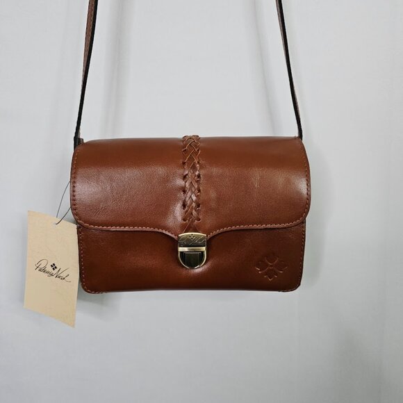 NWT PATRICIA NASH BIANCO Crossbody Organizer Bag TAN BROWN Leather Handbag Cute - Picture 2 of 12